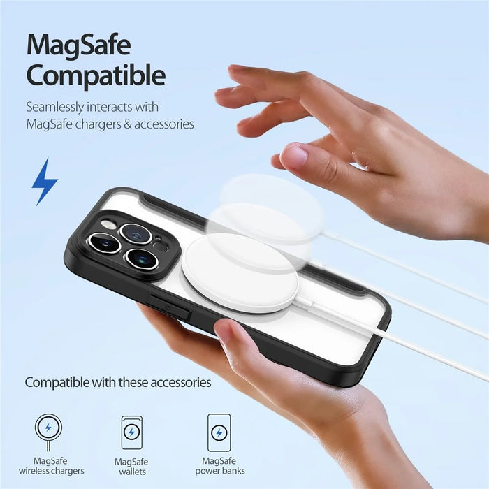 For iPhone 14 Pro Leather Case DUX DUCIS Skin X Pro Series Flip Cover Compatible with MagSafe - Black - 3
