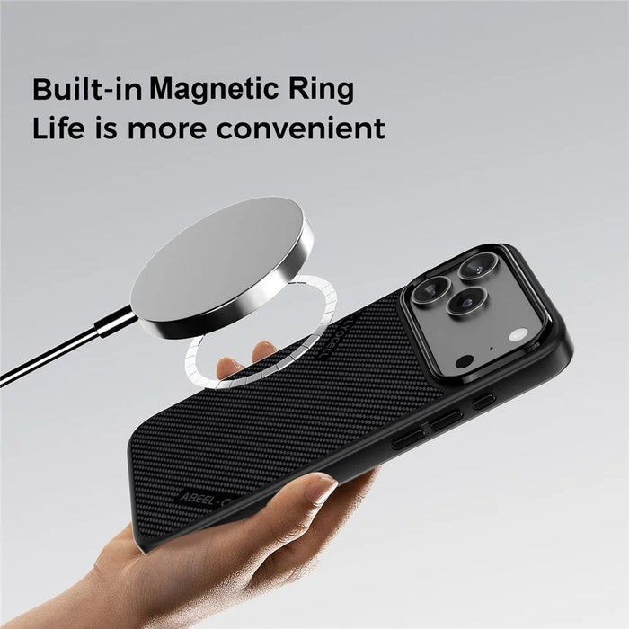 ABEEL CF-Lyocell Series For iPhone 18 Pro Max / 17 Pro Max Case Compatible with MagSafe Microfiber + PC + E-TPU Phone Cover - No.1 - 2