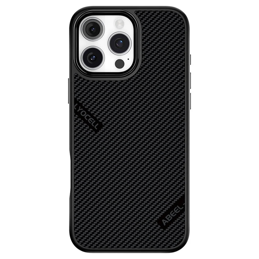 ABEEL CF-Lyocell Series For iPhone 16 Pro Case Compatible with MagSafe Microfiber + PC + E-TPU Phone Cover - No.1 - 1