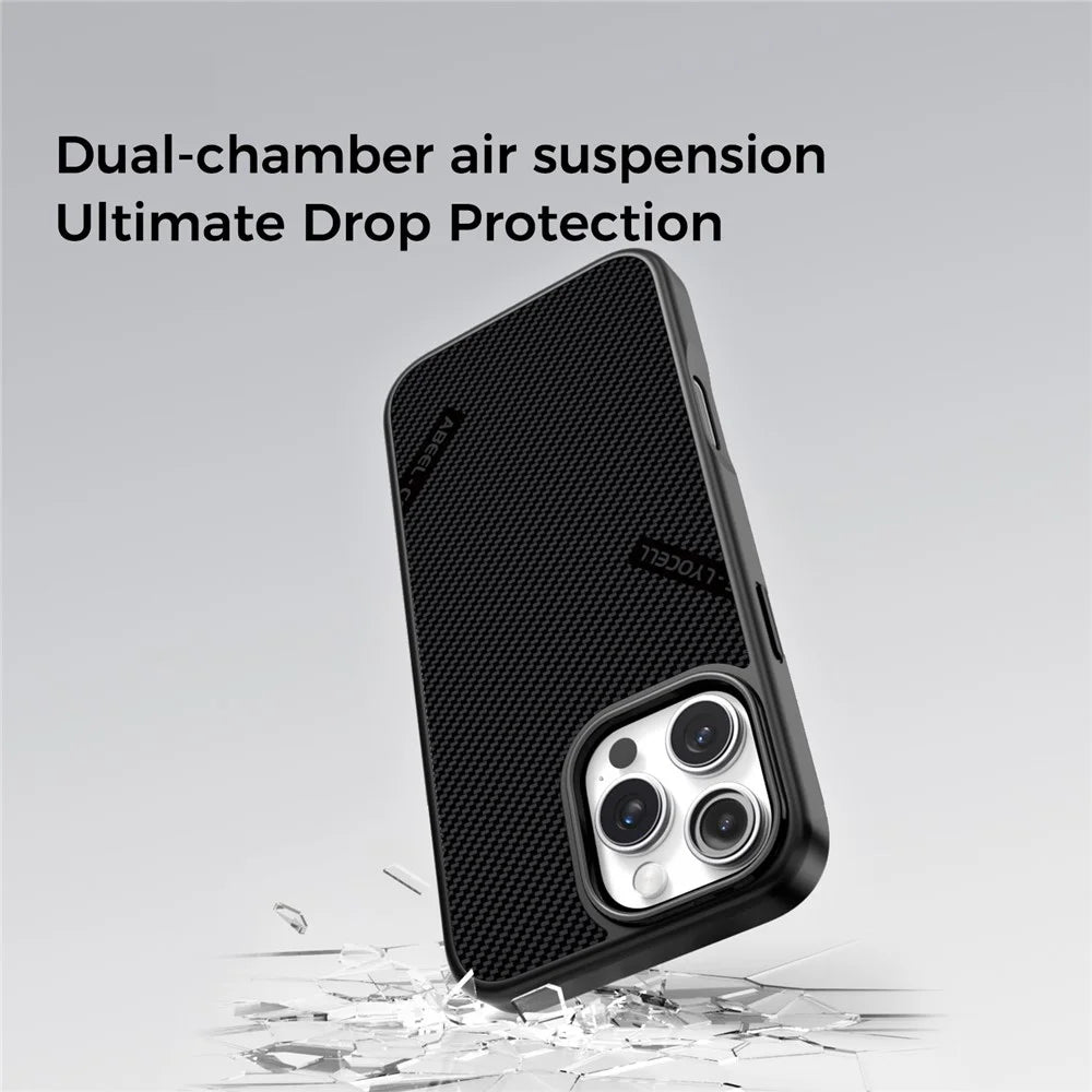 ABEEL CF-Lyocell Series For iPhone 16 Pro Case Compatible with MagSafe Microfiber + PC + E-TPU Phone Cover - No.1 - 2
