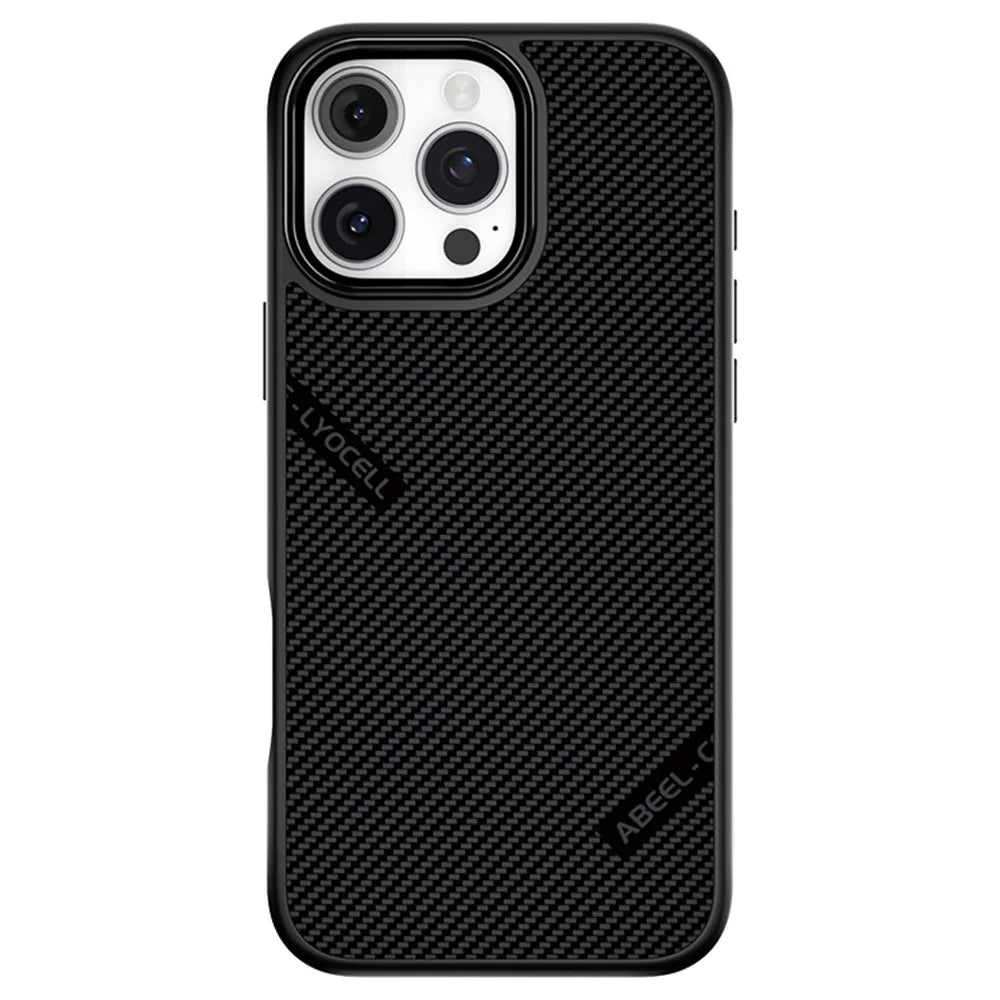 ABEEL CF-Lyocell Series For iPhone 16 Pro Max Case Compatible with MagSafe Microfiber + PC + E-TPU Phone Cover - No.1 - 1