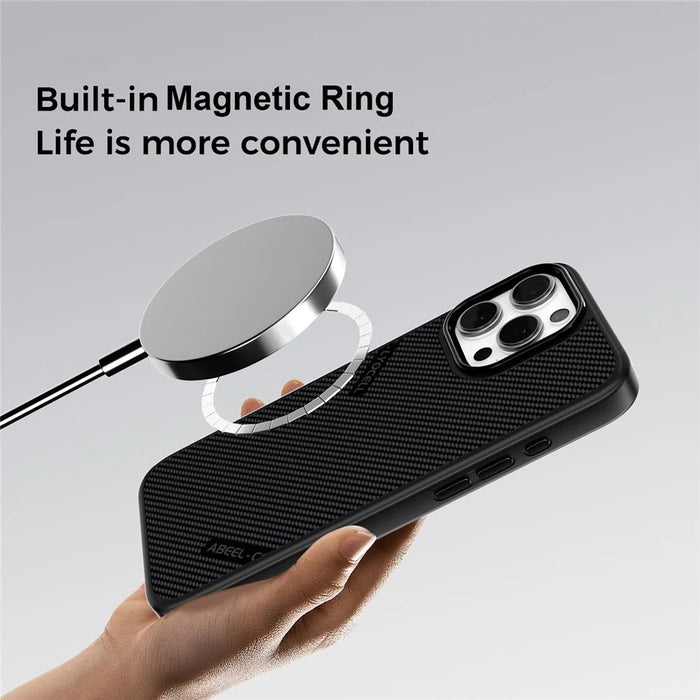 ABEEL CF-Lyocell Series For iPhone 16 Pro Max Case Compatible with MagSafe Microfiber + PC + E-TPU Phone Cover - No.1 - 2