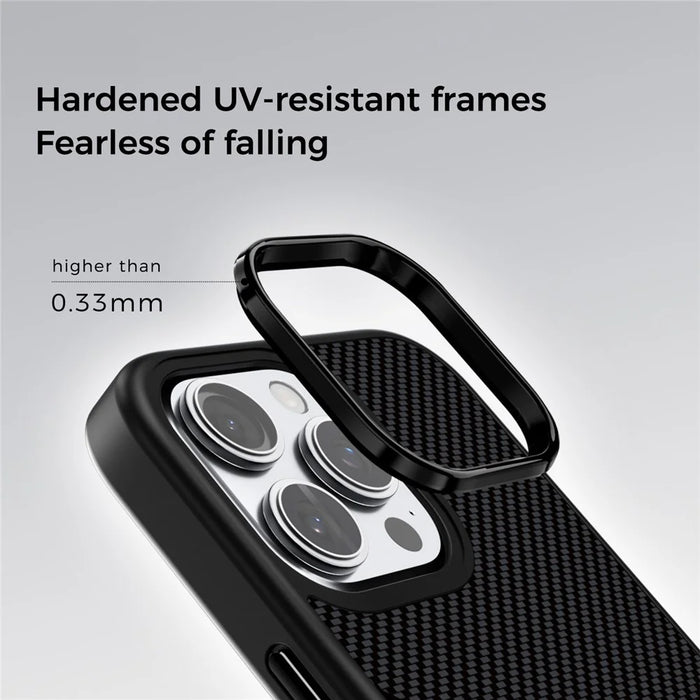 ABEEL CF-Lyocell Series For iPhone 16 Pro Max Case Compatible with MagSafe Microfiber + PC + E-TPU Phone Cover - No.1 - 4