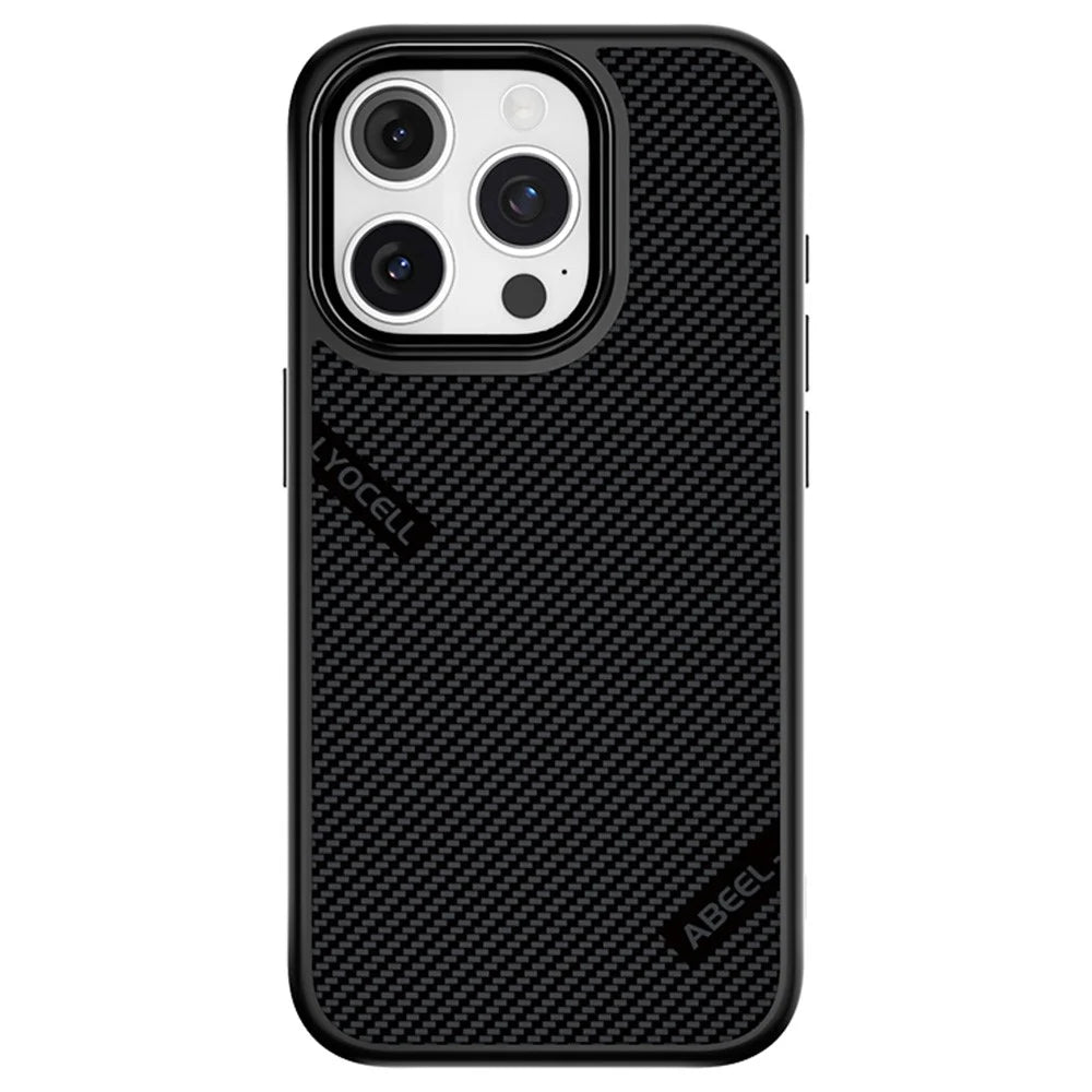 ABEEL CF-Lyocell Series For iPhone 15 Pro Case Compatible with MagSafe Microfiber + PC + E-TPU Phone Cover - No.1 - 1