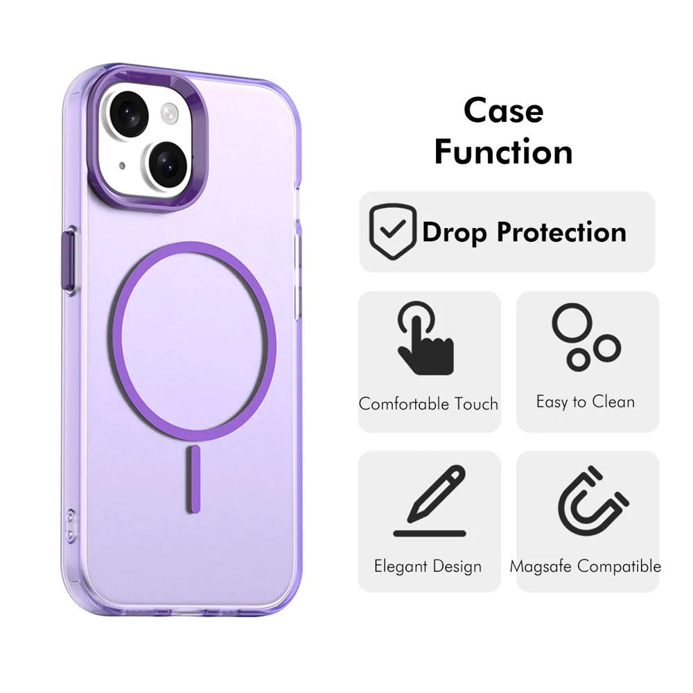 ENKAY HAT PRINCE For iPhone 14 Plus Case with 9H Tempered Glass   PC TPU Phone Cover Compatible with MagSafe - White - 2