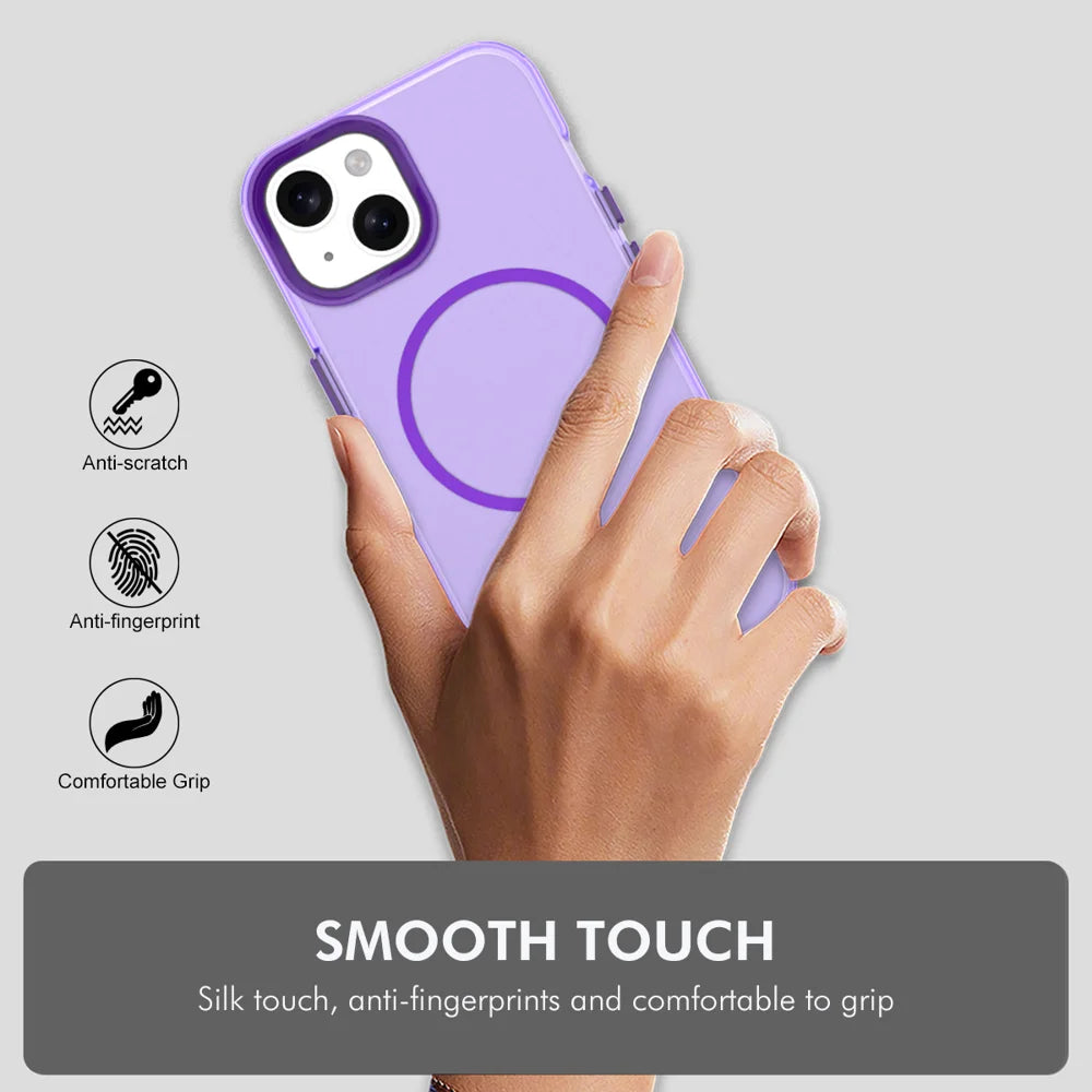 ENKAY HAT PRINCE For iPhone 14 Plus Case with 9H Tempered Glass   PC TPU Phone Cover Compatible with MagSafe - White - 6