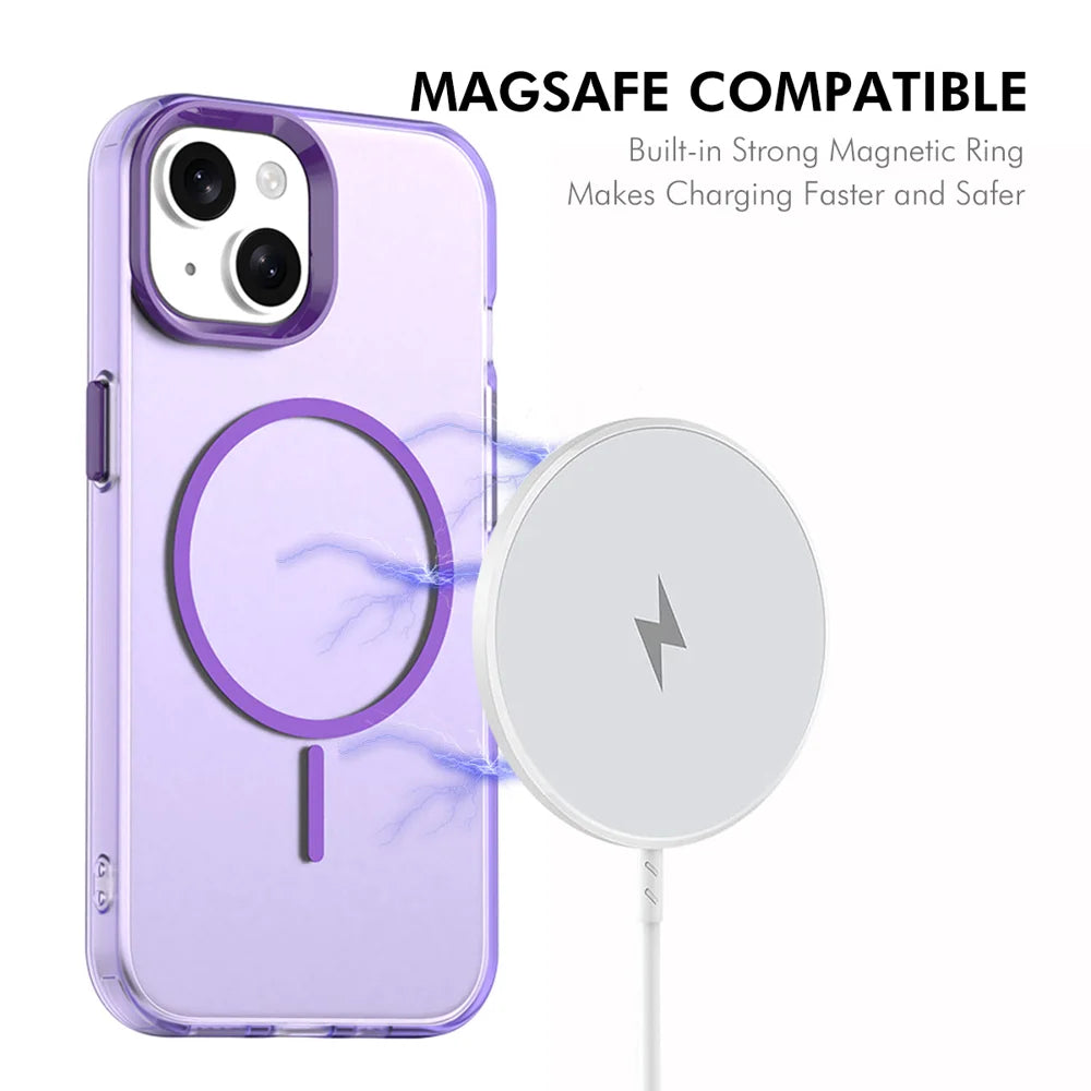 ENKAY HAT PRINCE For iPhone 15 Plus Case with 9H Tempered Glass   PC TPU Phone Cover Compatible with MagSafe - White - 3