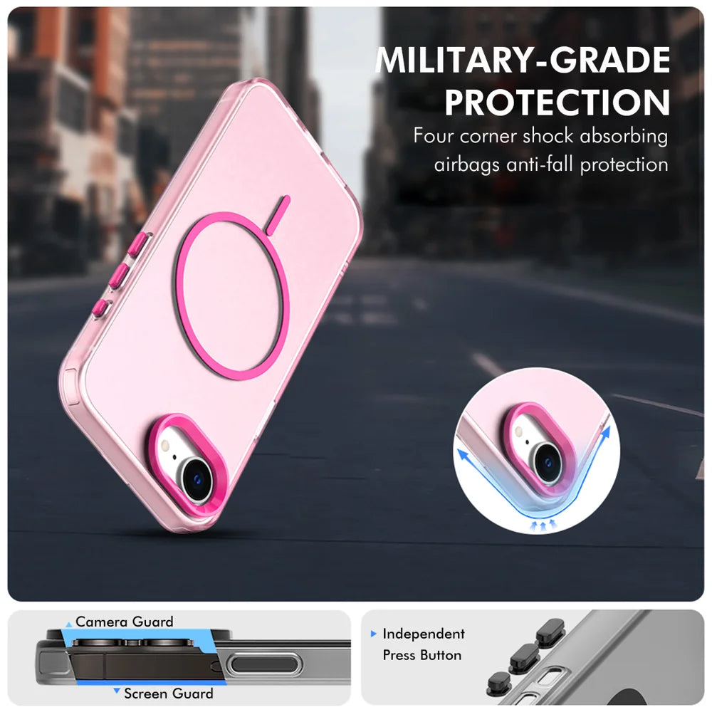 ENKAY HAT PRINCE For iPhone 17e / 16e Case with 9H Tempered Glass   PC TPU Phone Cover Compatible with MagSafe - White - 5