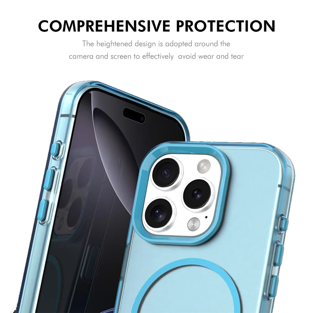 ENKAY HAT PRINCE For iPhone 16 Pro Max Case with 9H Tempered Glass   PC TPU Phone Cover Compatible with MagSafe - White - 4