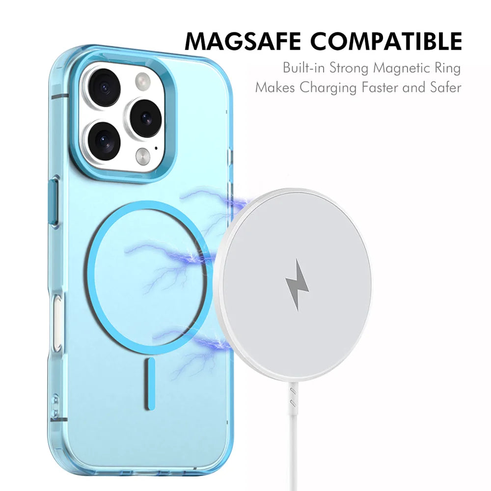 ENKAY HAT PRINCE For iPhone 16 Pro Case with 9H Tempered Glass   PC TPU Phone Cover Compatible with MagSafe - White - 3