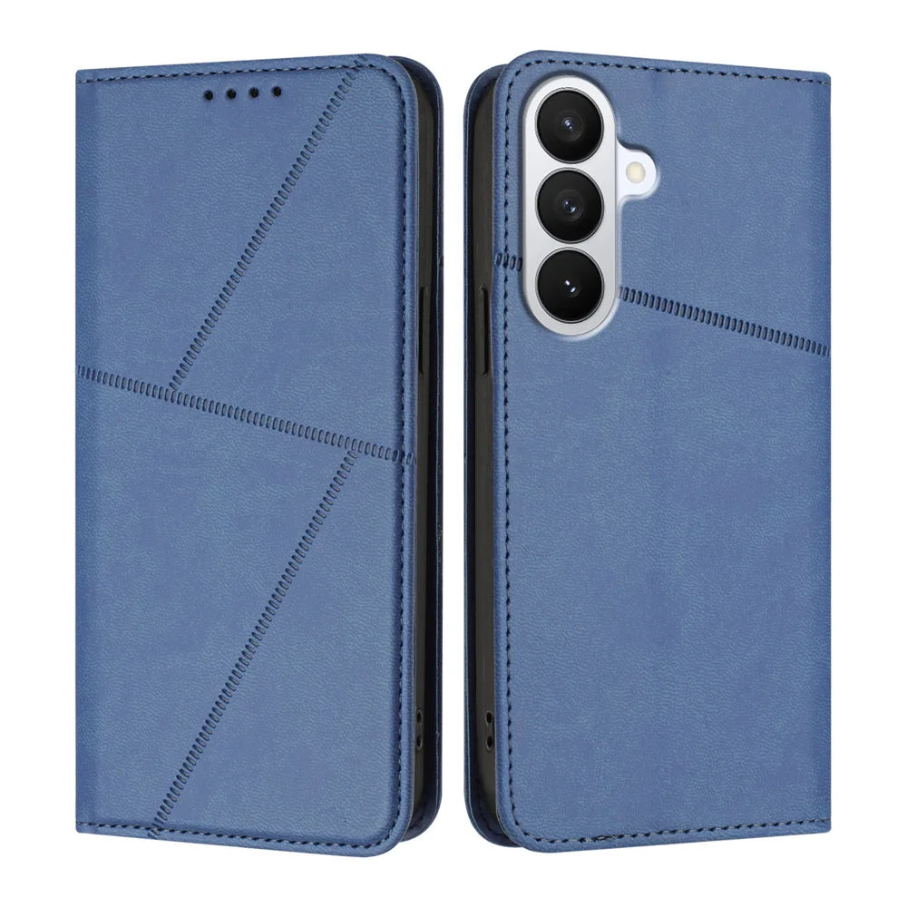 For Samsung Galaxy S26 Wallet Case Magnetic Closure Leather Flip Phone Cover with Stand - Royal Blue - 1
