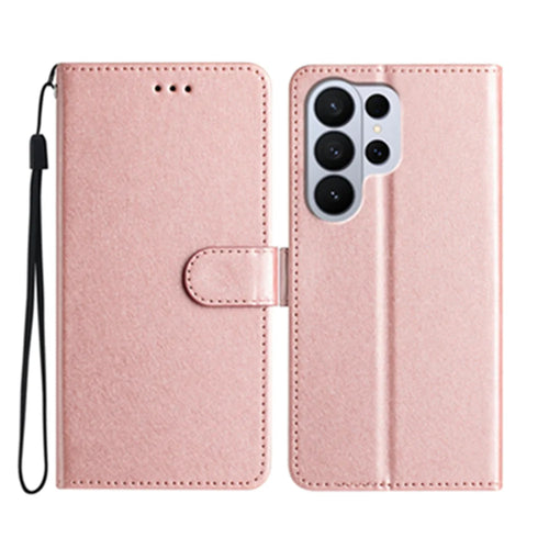 For Samsung Galaxy S26 Ultra Wallet Case Leather Folio Phone Cover Magnetic Clasp - Rose Gold - 1