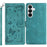 For Samsung Galaxy S26 Case Garden Imprinted PU Leather Wallet Phone Cover with Wrist Strap - Green - 1