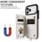 For iPhone 18 Pro Max / 17 Pro Max Case Card Bag Kickstand Leather Coated TPU Phone Cover with Wrist Strap - White - 7