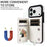 For iPhone 18 Pro / 17 Pro Case Card Bag Kickstand Leather Coated TPU Phone Cover with Wrist Strap - White - 4