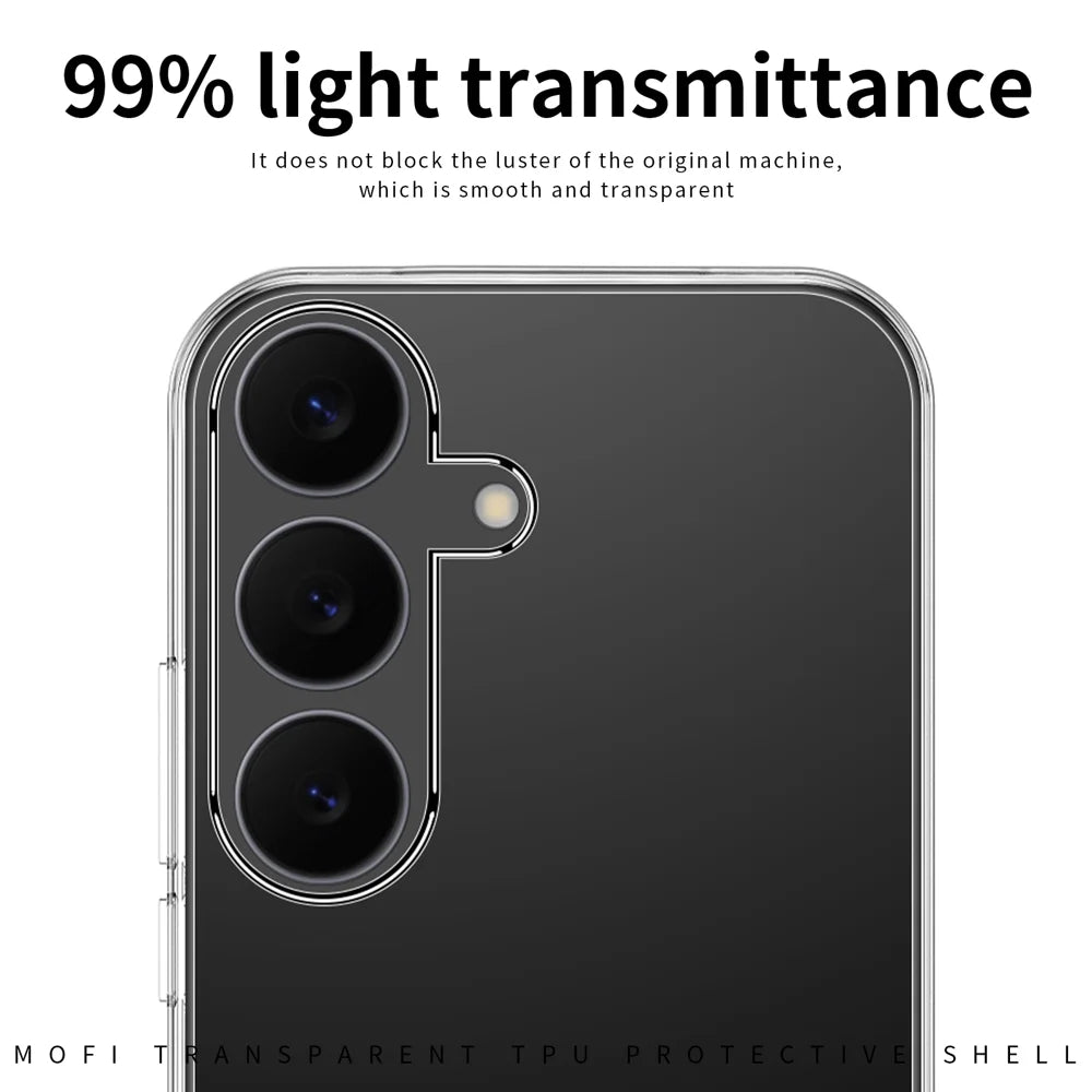 MOFI For Samsung Galaxy S25 FE Clear Phone Case  Ultra-Thin TPU Phone Back Cover - Transparent - 2