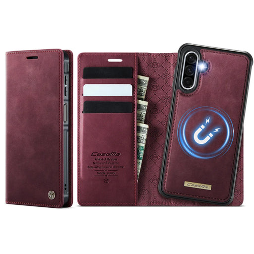 CASEME For Samsung Galaxy A18 5G / A18 4G / A17 5G / A17 4G Magnetic Case  C49 RFID Blocking Detachable Wallet Leather Phone Cover - Red - 1