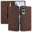 For Samsung Galaxy S25 Edge Case RINACASIS RC23 RFID Blocking Wallet Stand PU Leather Phone Cover - Brown - 3