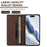 For iPhone 17e / 16e Case RINACASIS RC23 RFID Blocking Wallet Stand PU Leather Phone Cover - Brown - 5