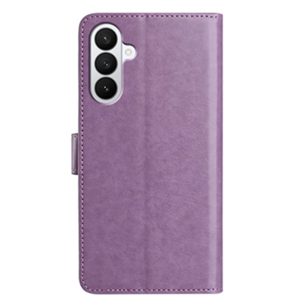 For Samsung Galaxy S26 Wallet Phone Case Stand PU Leather Folio Flip Cover with 8 Card Slot - Purple - 2