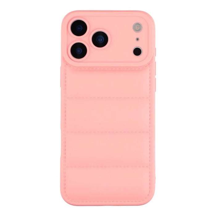 For iPhone 17 Pro Max TPU Case Down Jacket Design Shock-Absorbent Phone Protector - Pink - 3