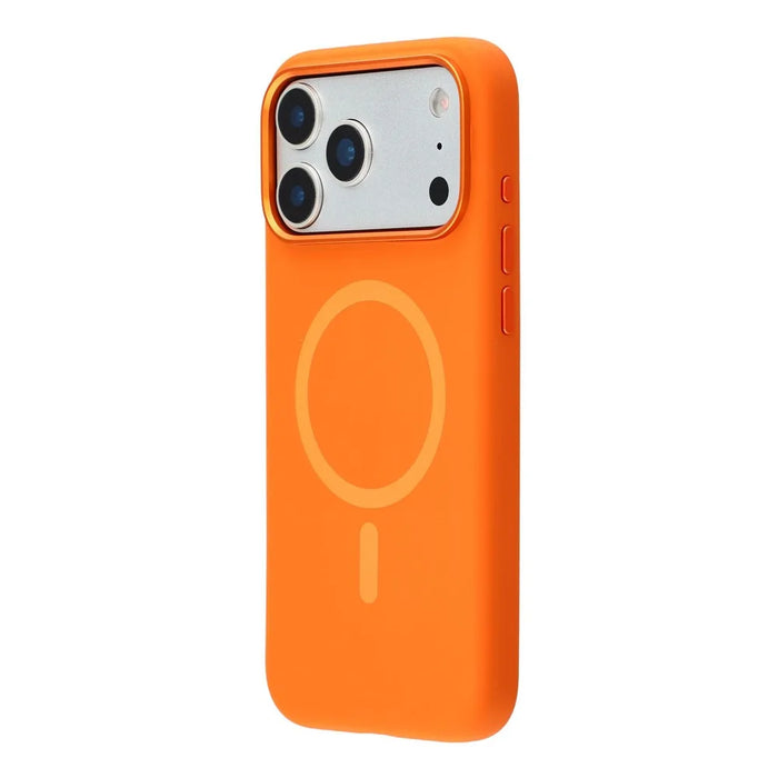 MUTURAL For iPhone 17 Pro Max Case Compatible with MagSafe Liquid Silicone + PC Back Cover with Metal Camera Frame - Orange - 4