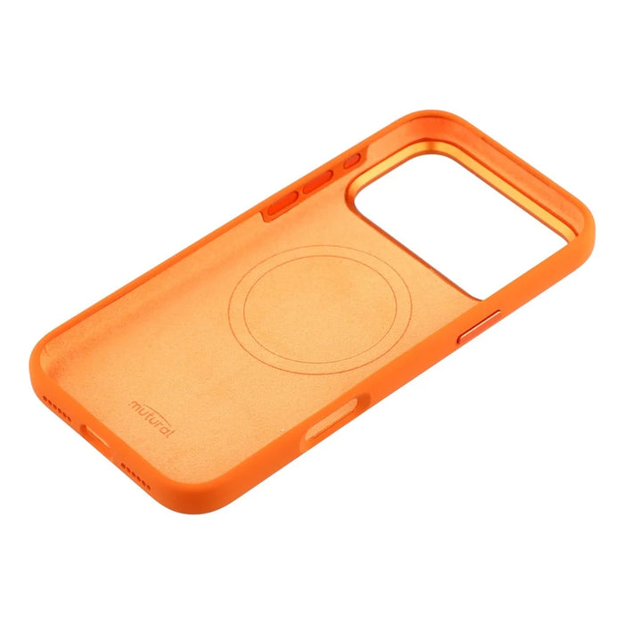 MUTURAL For iPhone 17 Pro Max Case Compatible with MagSafe Liquid Silicone + PC Back Cover with Metal Camera Frame - Orange - 7