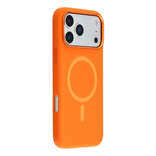 MUTURAL For iPhone 17 Pro Case Compatible with MagSafe Liquid Silicone + PC Back Cover with Metal Camera Frame - Orange - 1