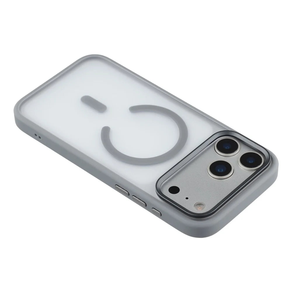 MUTURAL For iPhone 17 Pro Case Compatible with MagSafe TPU + PC Phone Cover with Metal Camera Frame - Dark Grey - 6