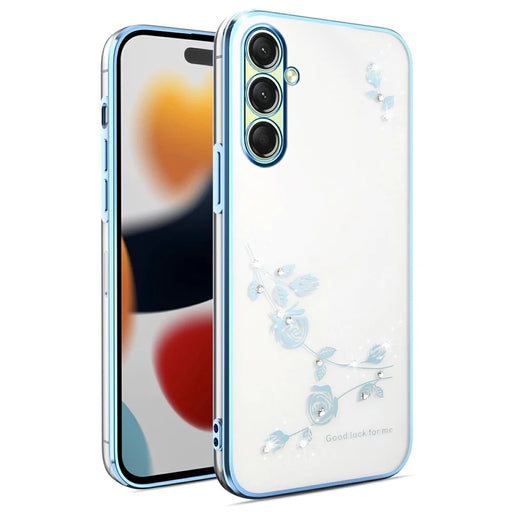 KADEM For Samsung Galaxy A16 5G  /  4G Case Flower Rhinestone Decor TPU Phone Cover - Blue - 1