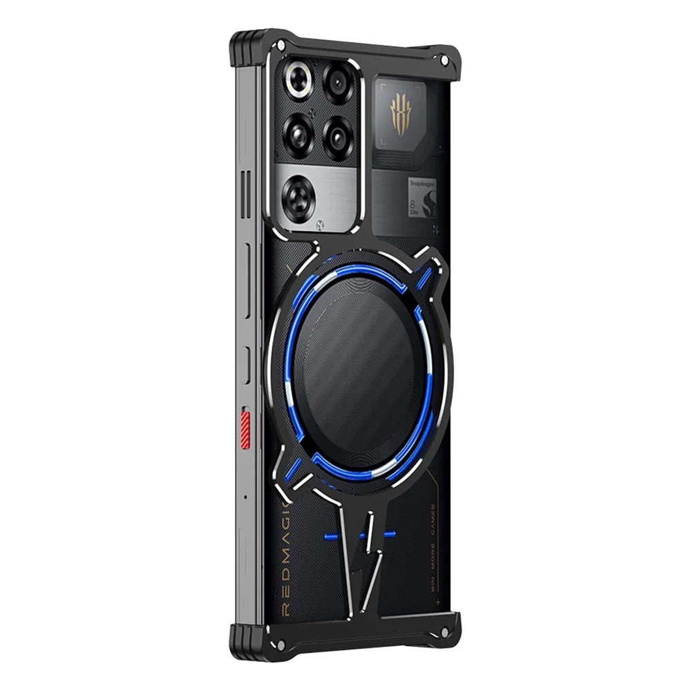 Bumper Case for ZTE nubia Red Magic 10 Pro 5G / 10 Prо+ 5G / 10S Pro 5G / 10S Pro+ 5G / 9 Pro 5G / 9 Pro+ 5G / 9S Pro 5G / 9S Pro+ 5G Frameless Metal Phone Cover - Black / Silver - 1