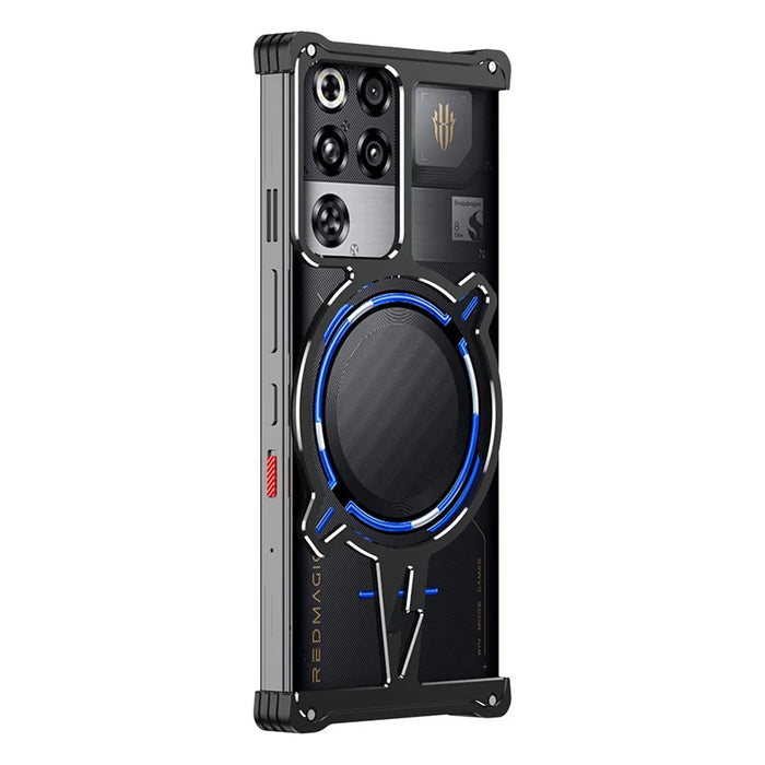 Bumper Case for ZTE nubia Red Magic 10 Pro 5G / 10 Prо+ 5G / 10S Pro 5G / 10S Pro+ 5G / 9 Pro 5G / 9 Pro+ 5G / 9S Pro 5G / 9S Pro+ 5G Frameless Metal Phone Cover - Black / Silver - 1