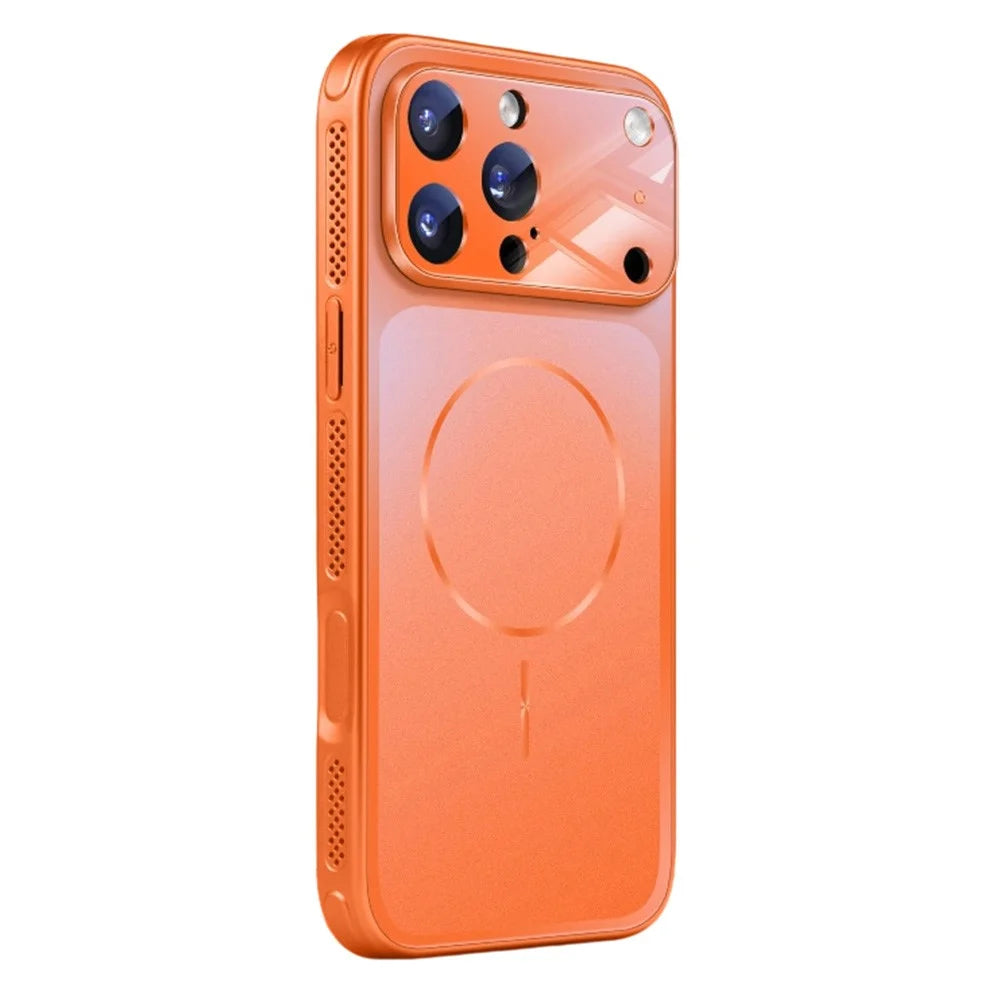 For iPhone 17 Pro Case Compatible with MagSafe Full Protection Matte Skin Feel PC + TPU Phone Cover - Orange - 1