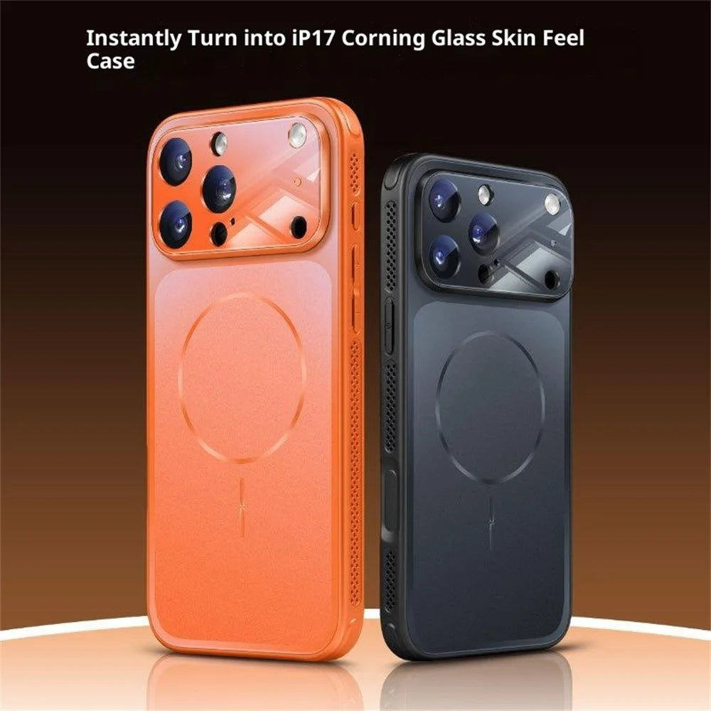 For iPhone 17 Pro Case Compatible with MagSafe Full Protection Matte Skin Feel PC + TPU Phone Cover - Orange - 2