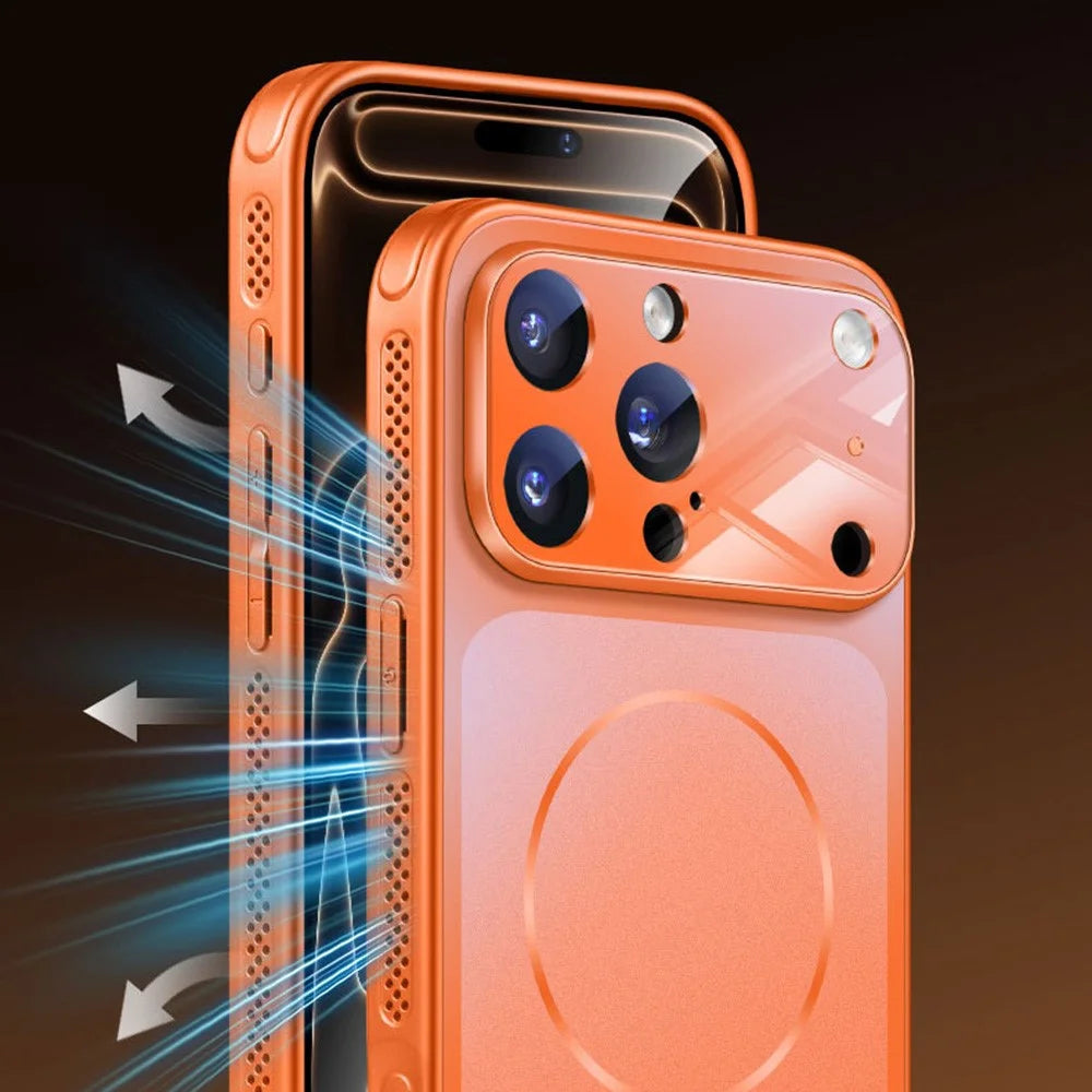 For iPhone 17 Pro Case Compatible with MagSafe Full Protection Matte Skin Feel PC + TPU Phone Cover - Orange - 5
