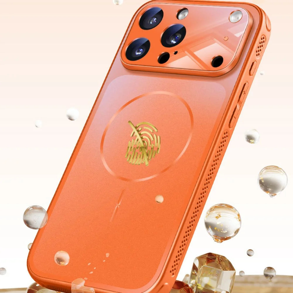 For iPhone 17 Pro Case Compatible with MagSafe Full Protection Matte Skin Feel PC + TPU Phone Cover - Orange - 7