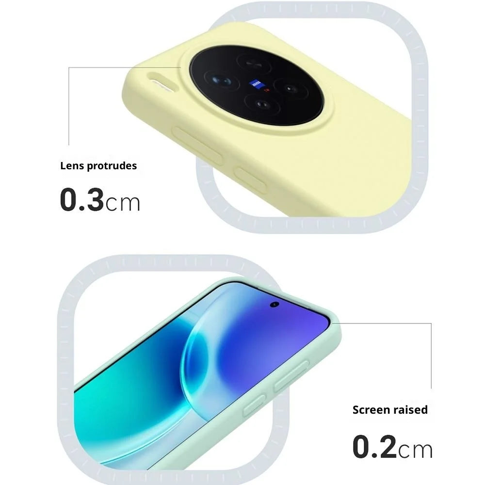 For vivo X300 Pro 5G Liquid Silicone Phone Case Skin-Friendly Shockproof Protective Back Cover - Pea Purple - 3