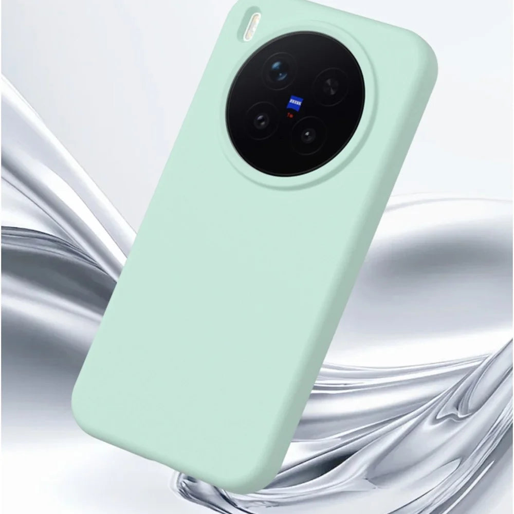 For vivo X300 Pro 5G Liquid Silicone Phone Case Skin-Friendly Shockproof Protective Back Cover - Pea Purple - 6