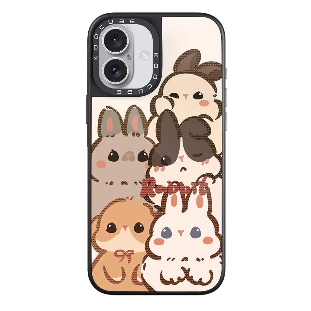 For iPhone 16 Case Compatible with MagSafe Pattern Printing TPU PC High Aluminium-silicon Glass Phone Cover - Style A - 1