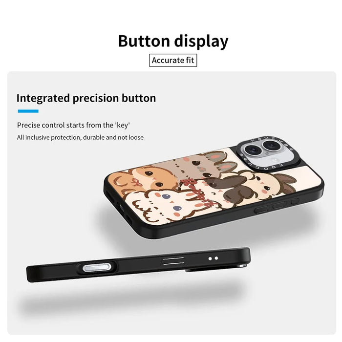 For iPhone 16 Case Compatible with MagSafe Pattern Printing TPU PC High Aluminium-silicon Glass Phone Cover - Style A - 4