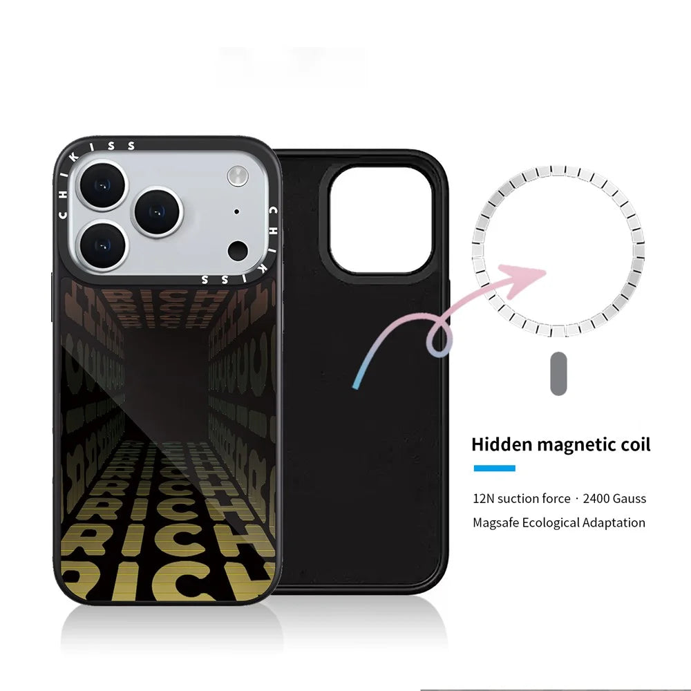 For iPhone 17 Pro Case Compatible with MagSafe Pattern Printing TPU PC High Aluminium-silicon Glass Phone Cover - Style A - 2