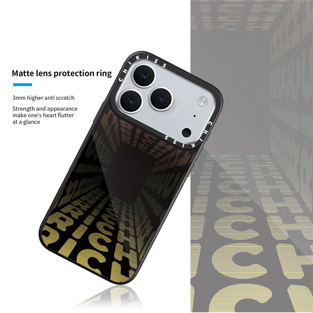 For iPhone 17 Pro Case Compatible with MagSafe Pattern Printing TPU PC High Aluminium-silicon Glass Phone Cover - Style A - 3