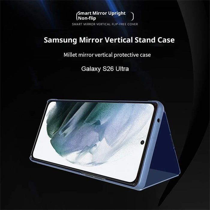 For Samsung Galaxy S26 Ultra Flip Leather Cover with Stand Full Body Protective Phone Case - Blue - 2