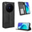 For vivo X300 5G Leather Case Wallet Stand Retro Texture Phone Cover - Black - 1