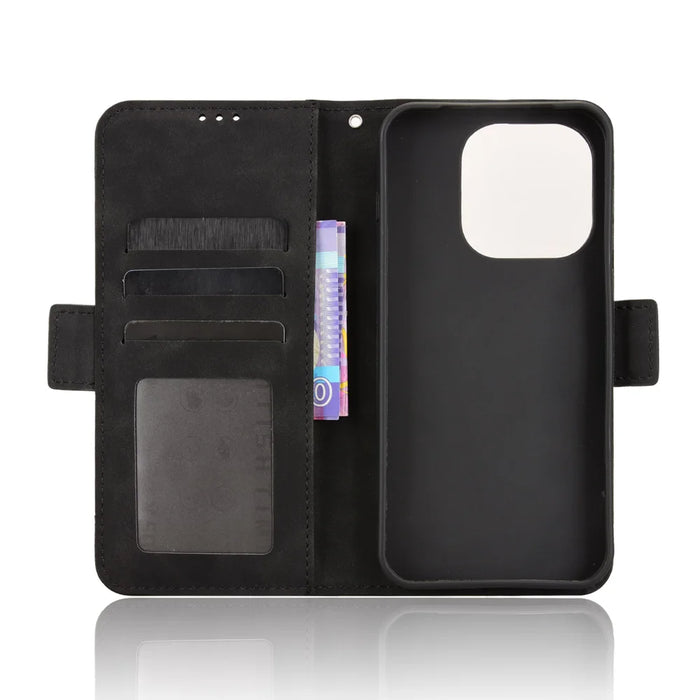 For OnePlus 15 5G Leather Case Phone Wallet Cover with Multiple Card Slots - Black - 4