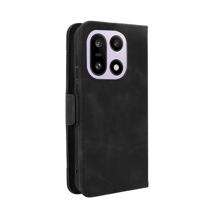 For OnePlus 15 5G Leather Case Phone Wallet Cover with Multiple Card Slots - Black - 7