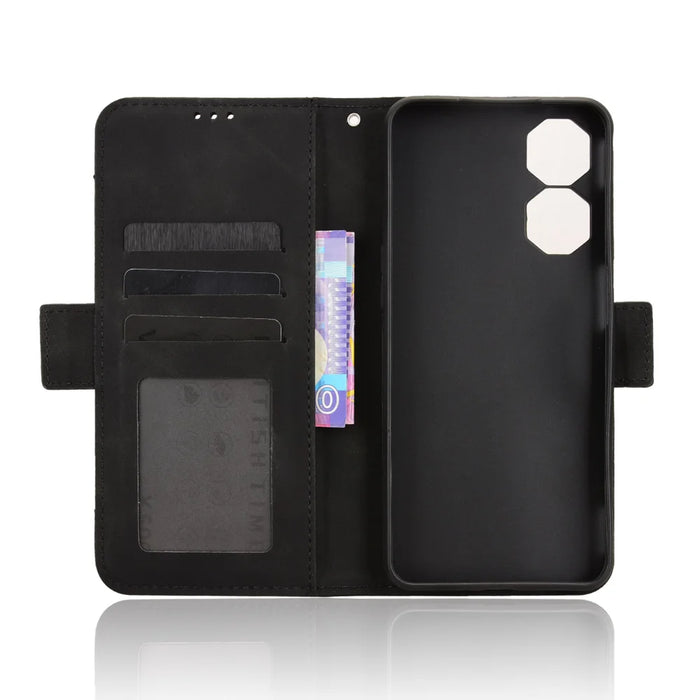 For ZTE nubia Neo 2 5G Leather Case Phone Wallet Cover with Multiple Card Slots - Black - 4