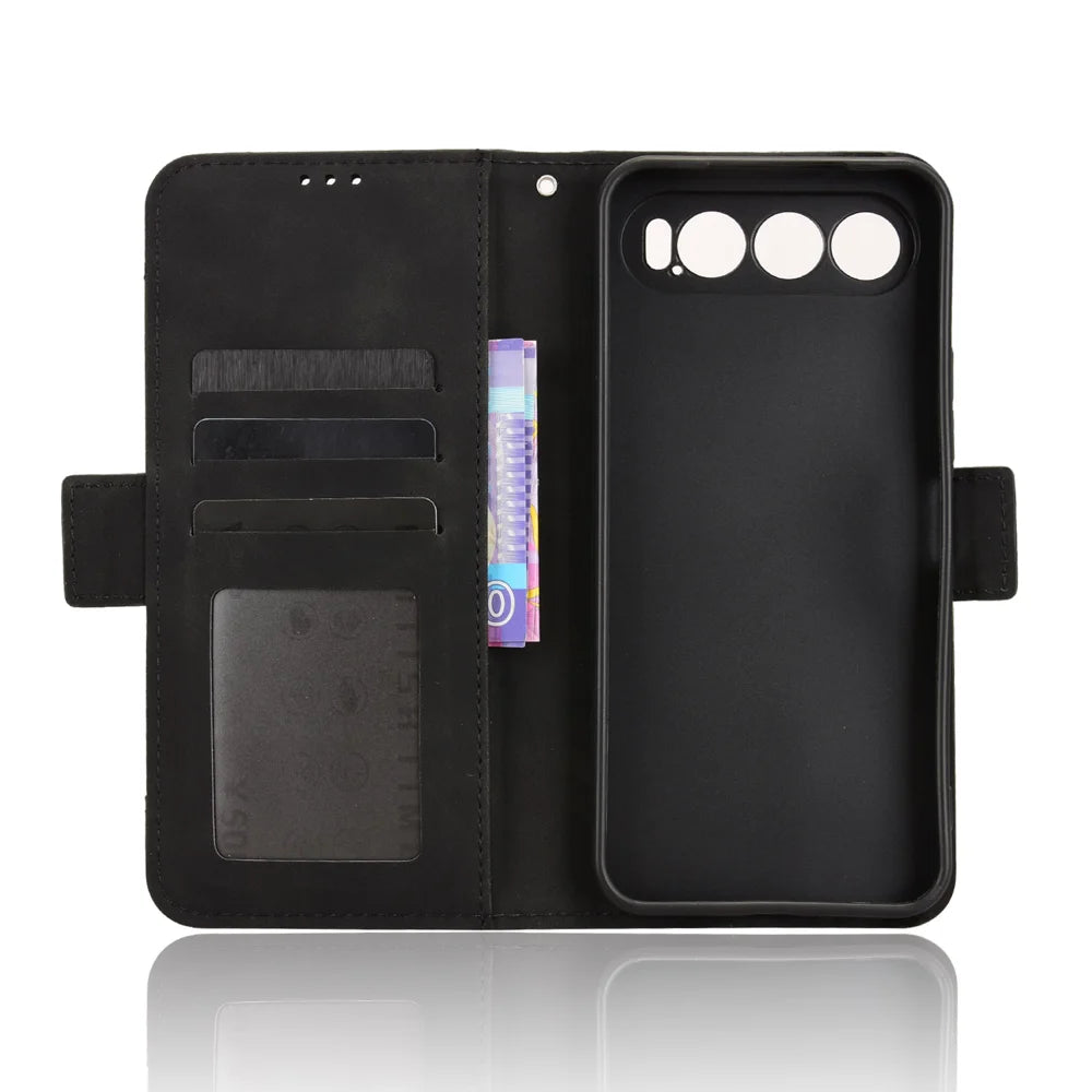 For ZTE nubia Air Leather Case Phone Wallet Cover with Multiple Card Slots - Black - 4