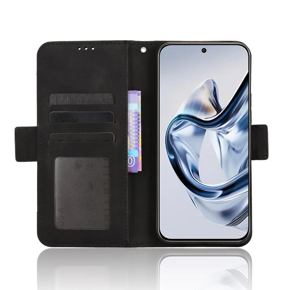 For ZTE nubia Air Leather Case Phone Wallet Cover with Multiple Card Slots - Black - 5