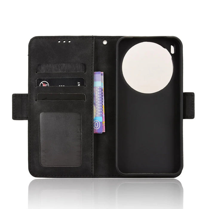 For vivo X300 Pro 5G Leather Case Phone Wallet Cover with Multiple Card Slots - Black - 4